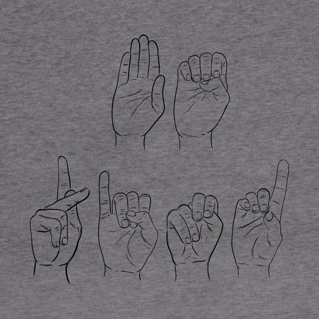 Be Kind Deaf ASL hand sign letters by rmcbuckeye